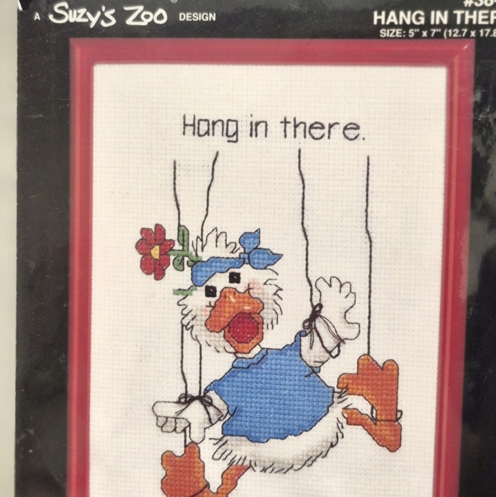 Suzy's Zoo Counted Cross Stitch Kit  Hang in There